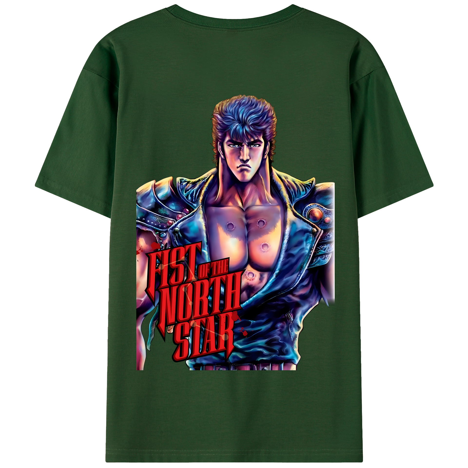 （画像用） 北斗の拳 Fist of the North Star 綿100％半袖Tシャツ（背面プリント）